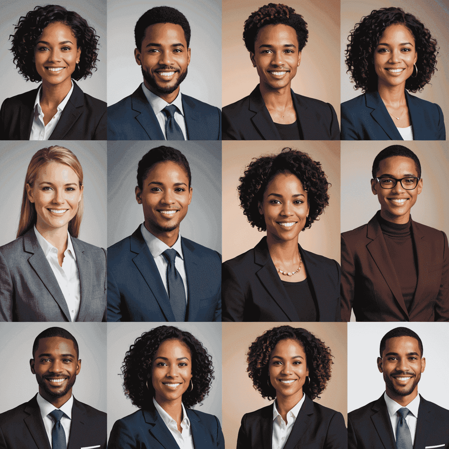 A group of diverse professionals being matched with company logos, representing our job placement process