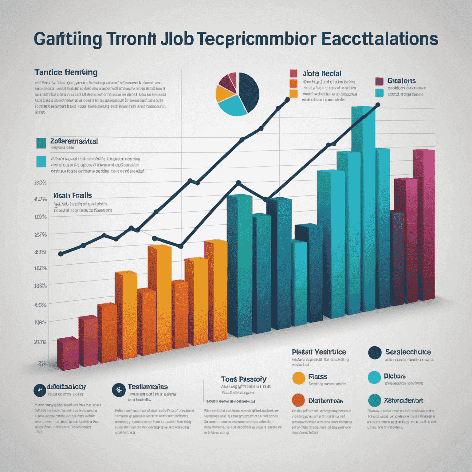 Graph showing upward trends in various job sectors, with technology and healthcare leading the growth