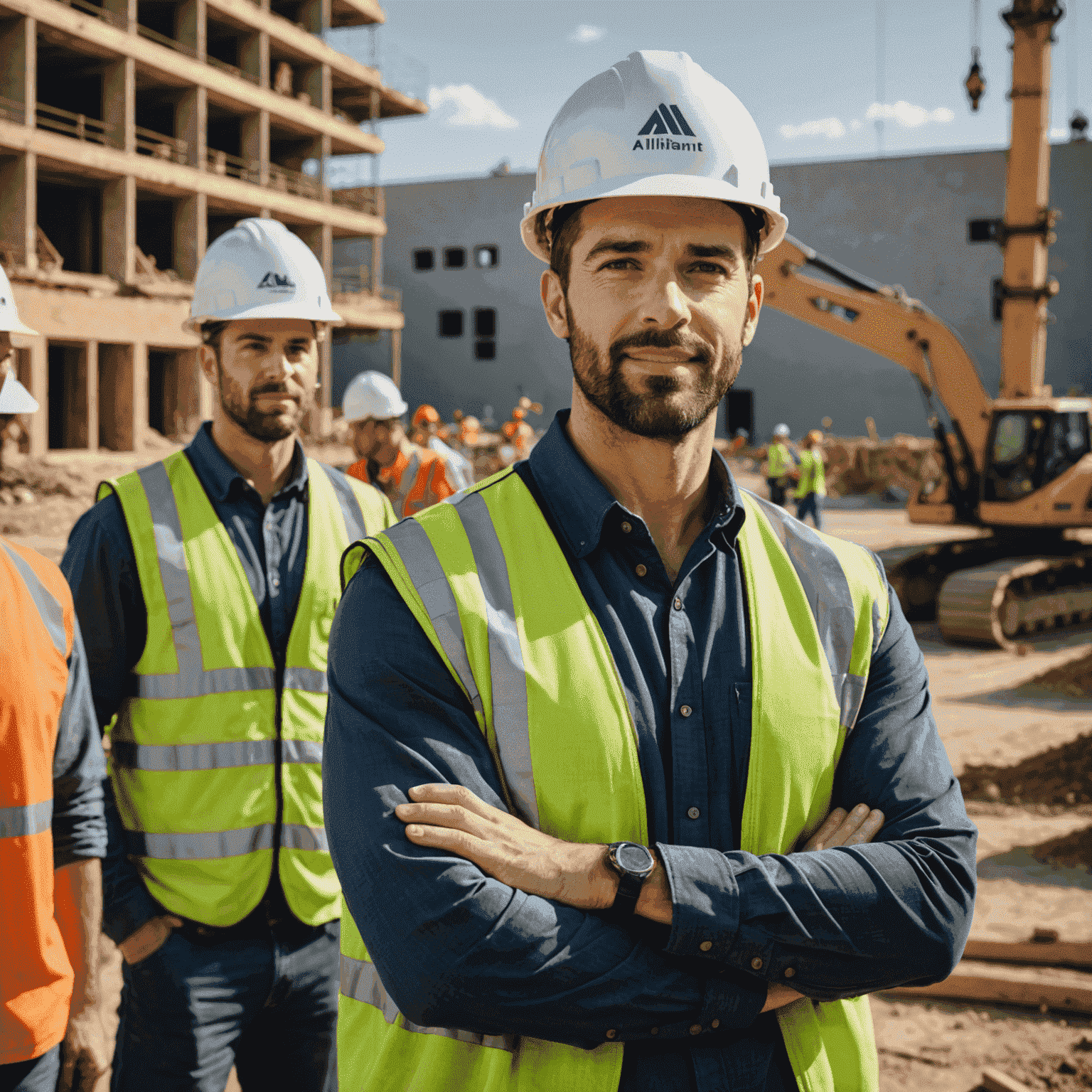 David L., a project manager in his mid-30s, coordinating a team on a construction site, wearing a hard hat and looking accomplished after finding his ideal role through Alliant